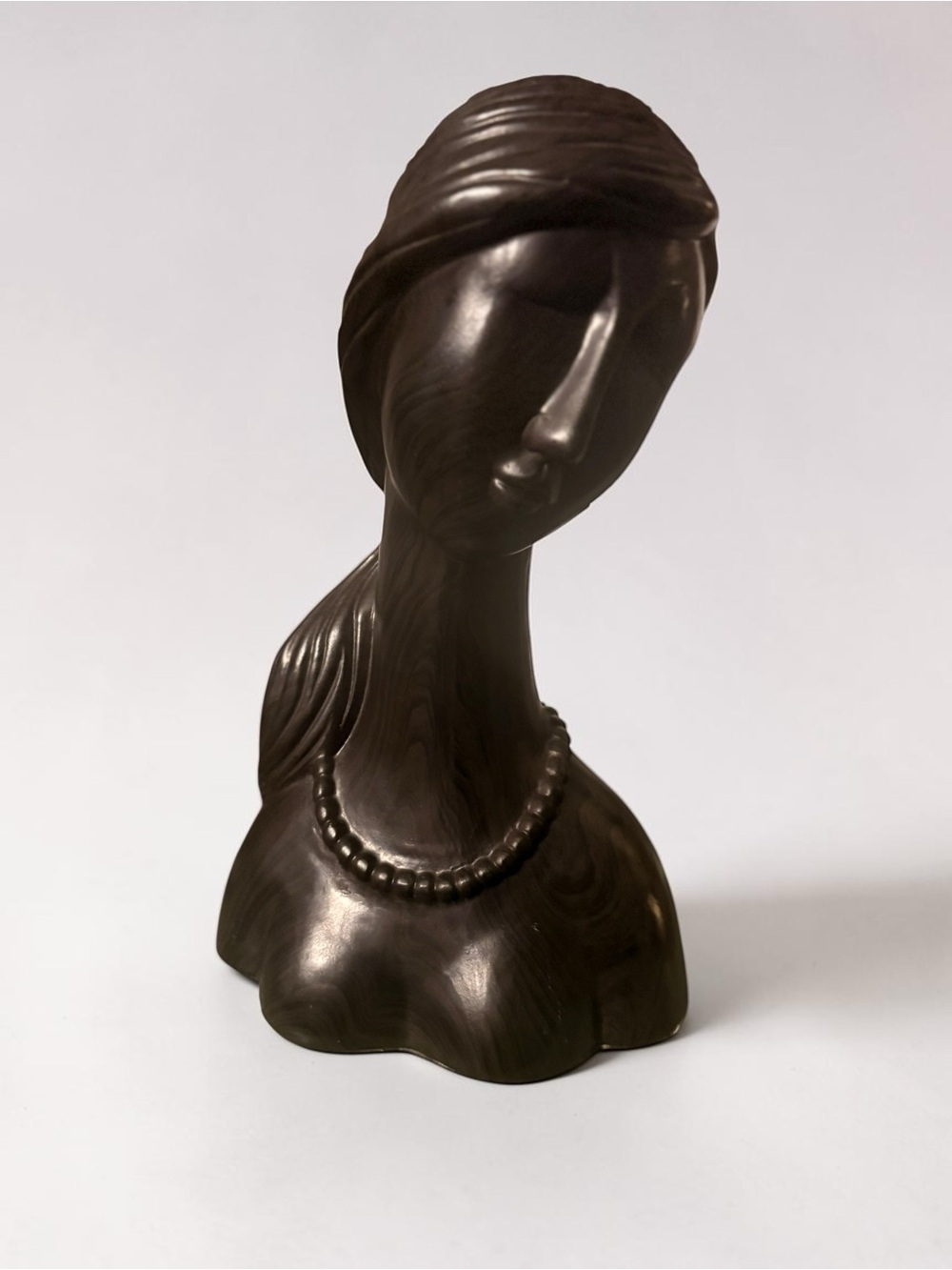 Large Haeger Pottery Brown Head Bust Figure Sculpture Decor MCM Art 15”x9”